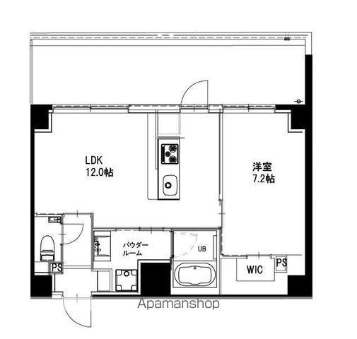市ヶ谷仲之町ヒルズ ウイング(1LDK/6階)の間取り写真