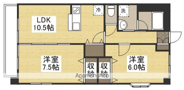 ベイシティー洲崎Ⅲ(2LDK/3階)の間取り写真