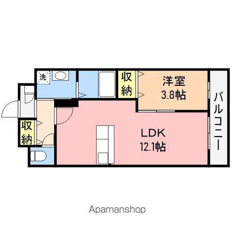 クレールひかり(1LDK/3階)の間取り写真