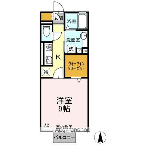 セジュール那加(1K/2階)の間取り写真