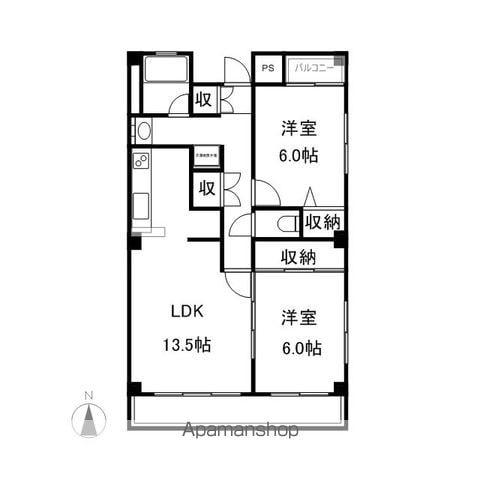 メゾン・レーベン(2LDK/2階)の間取り写真
