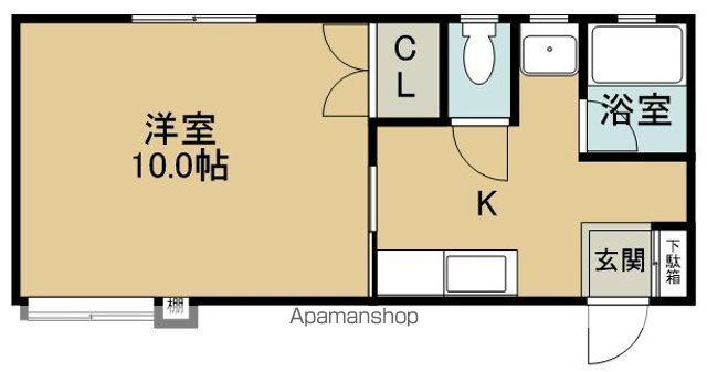 ハイツ光晴(1K/1階)の間取り写真