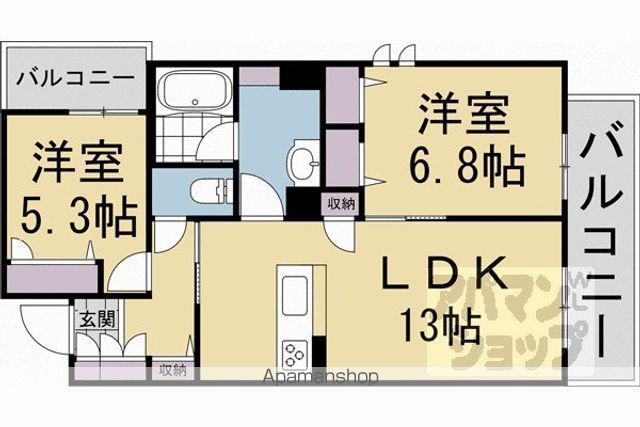 グランメゾン ヒラキ(2LDK/3階)の間取り写真