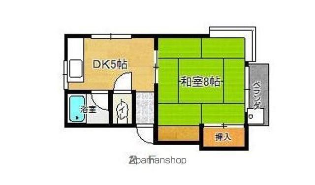 コーポクラサワ(1DK/2階)の間取り写真