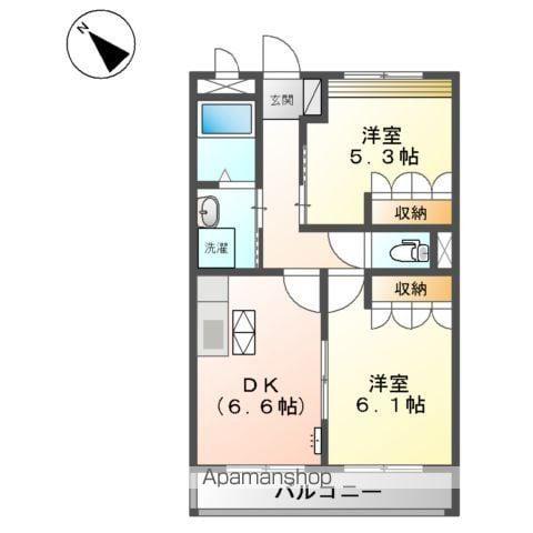 サザンコート26(2DK/1階)の間取り写真