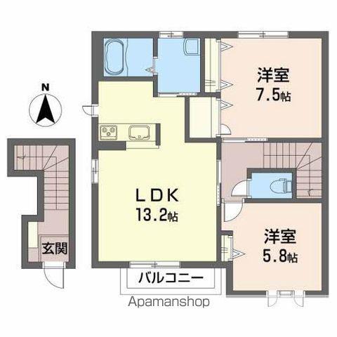 マジェスティⅣ(2LDK/2階)の間取り写真