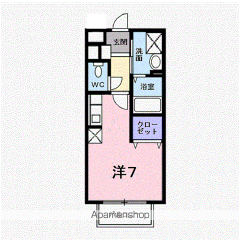 ペニーレインⅡ(ワンルーム/1階)の間取り写真