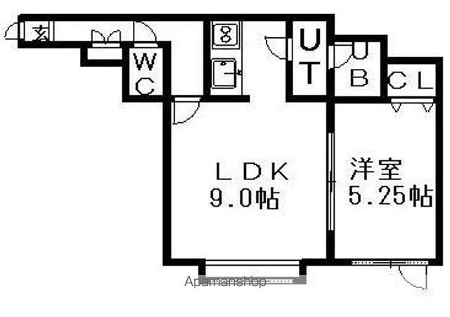 レジデンスエルシエーロ(1LDK/1階)の間取り写真
