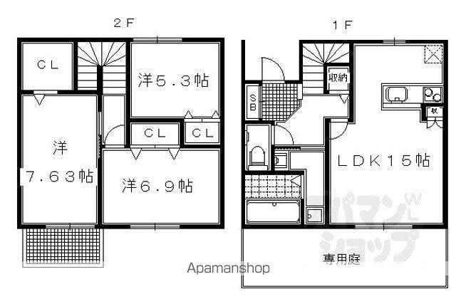 下鴨蓼倉町リースホーム(3LDK)の間取り写真