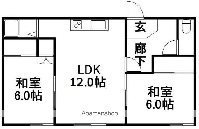 木野ハイツ(2LDK/2階)の間取り写真