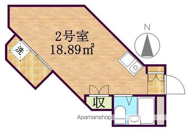 ロワイヤル中山(ワンルーム/3階)の間取り写真