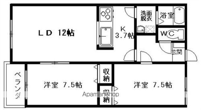 ラセマーナ(2LDK/4階)の間取り写真