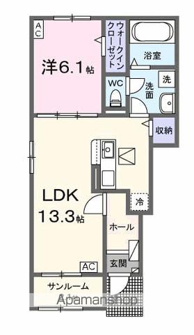 サイレント・メゾンⅡ(1LDK/1階)の間取り写真