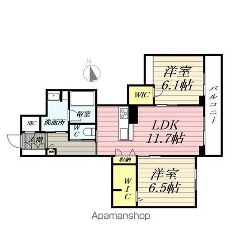 グランヴィスタ(2LDK/2階)の間取り写真