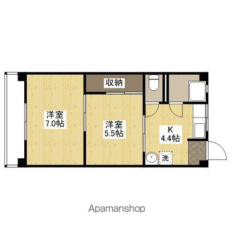 西十日市ビル(2K/3階)の間取り写真