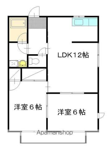 ヴィラコート大塚(2LDK/1階)の間取り写真