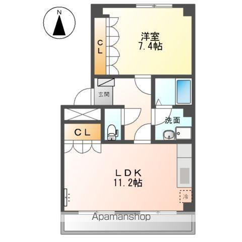 ブリックヒルズⅡ(1LDK/2階)の間取り写真