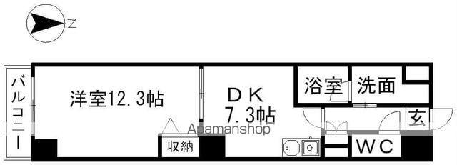 BSレジデンス栄(1DK/9階)の間取り写真