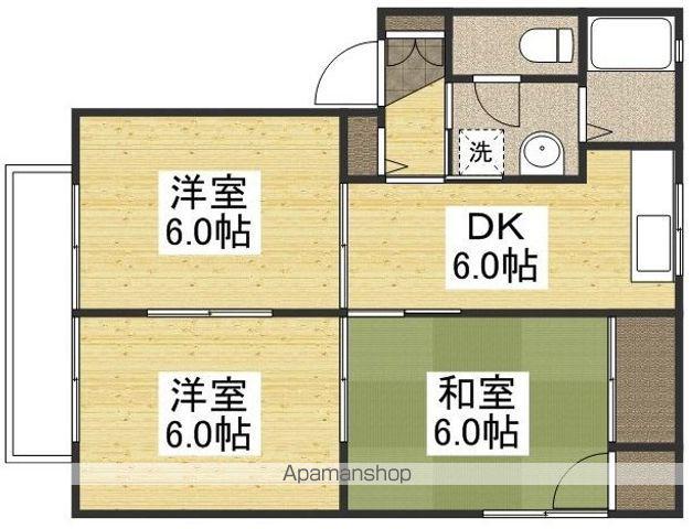 キャトルセゾンB(3DK/2階)の間取り写真
