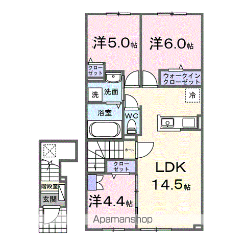 ひまわりⅤ(3LDK/2階)の間取り写真