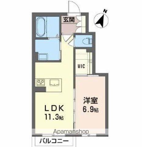 メゾンリバレイン(1LDK/1階)の間取り写真