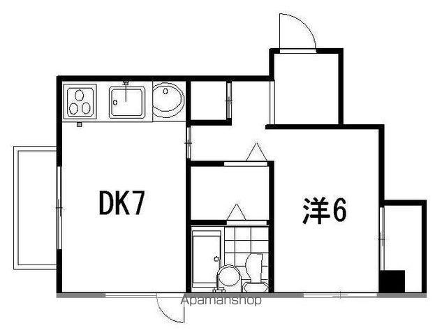 プリオールハイツ(1DK/2階)の間取り写真