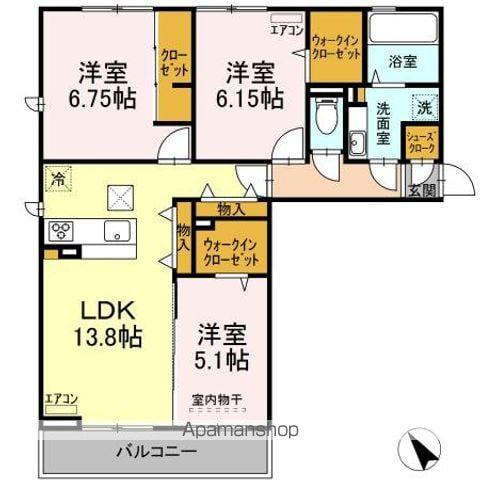 サンブライトA(3LDK/1階)の間取り写真