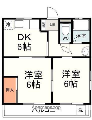 シャルマン新和A棟(2DK/2階)の間取り写真