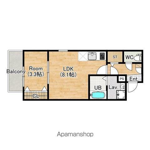 ジーメゾン高石羽衣(1LDK/3階)の間取り写真