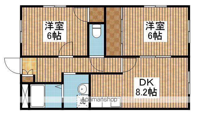 オーベルジュ紫竹山Ⅰ(2DK/2階)の間取り写真