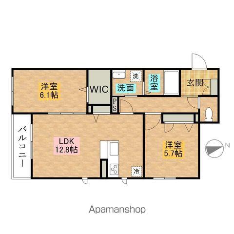 イーリス(2LDK/1階)の間取り写真