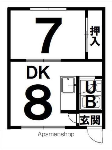 グリーンハイツ(1DK/2階)の間取り写真