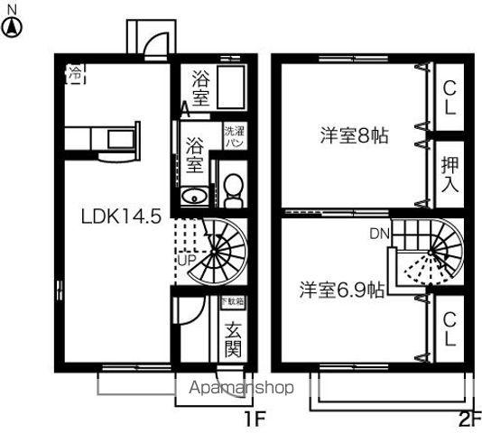 クレール丹陽(2LDK)の間取り写真