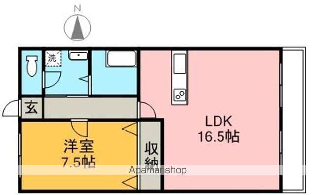 コーナン徳常ビル(1LDK/2階)の間取り写真