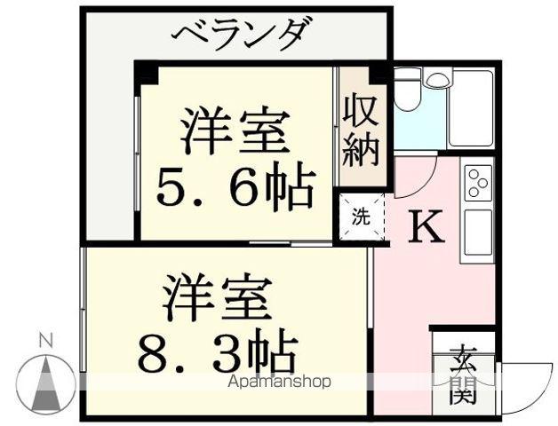 メゾン大岡(2K/3階)の間取り写真