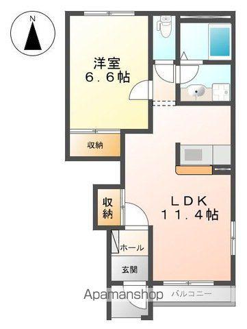 ビアンシェーヌ(1LDK/1階)の間取り写真