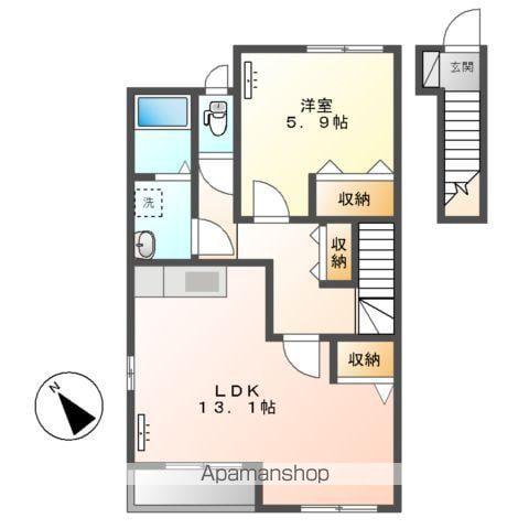 トップヒルズ(1LDK/2階)の間取り写真