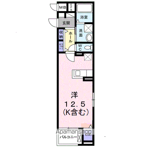 セレーノ・M(ワンルーム/2階)の間取り写真