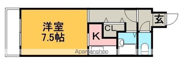 イーストフェアリー(1K/6階)の間取り写真