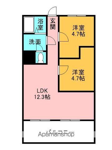 エクセルシオールSANO Ⅰ号棟(2LDK/2階)の間取り写真