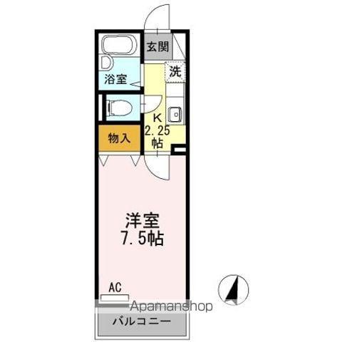 セジュールハゴロモ A棟(1K/2階)の間取り写真