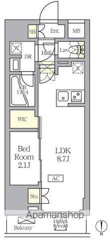 アジールコート王子(1LDK/10階)の間取り写真