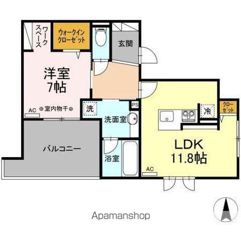 CLASS GRACA(1LDK/2階)の間取り写真