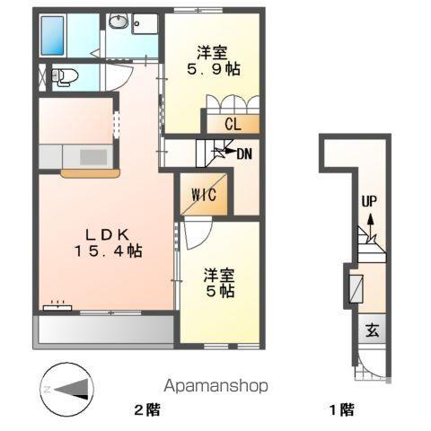ポラリス(2LDK/2階)の間取り写真