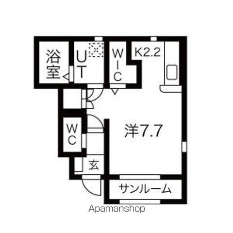 AQUA VILLA Ⅱ(1K/1階)の間取り写真