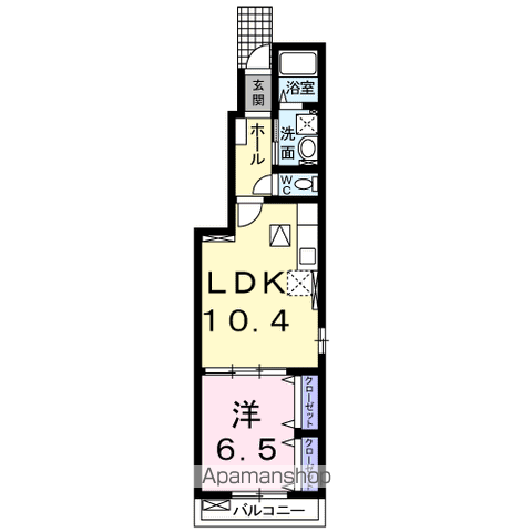 スターリースカイ(1LDK/1階)の間取り写真