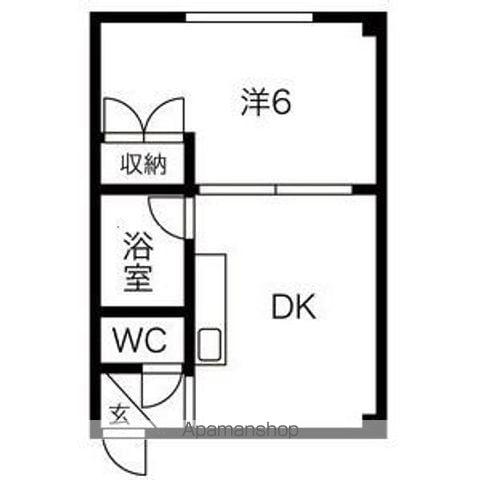 レジデンス静(1DK/4階)の間取り写真