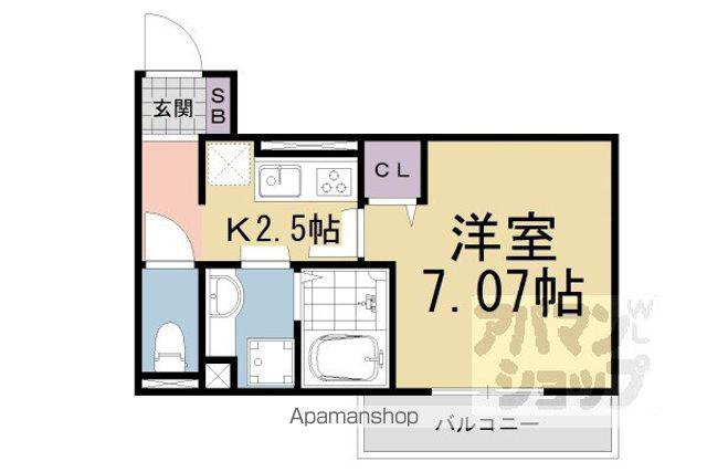 SURFINIA堅田(1K/3階)の間取り写真