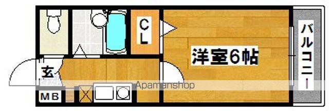 学園町2番館(1K/4階)の間取り写真