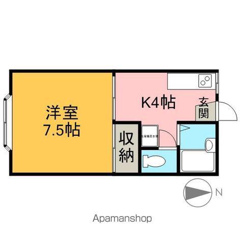 コーポ下石(1K/2階)の間取り写真
